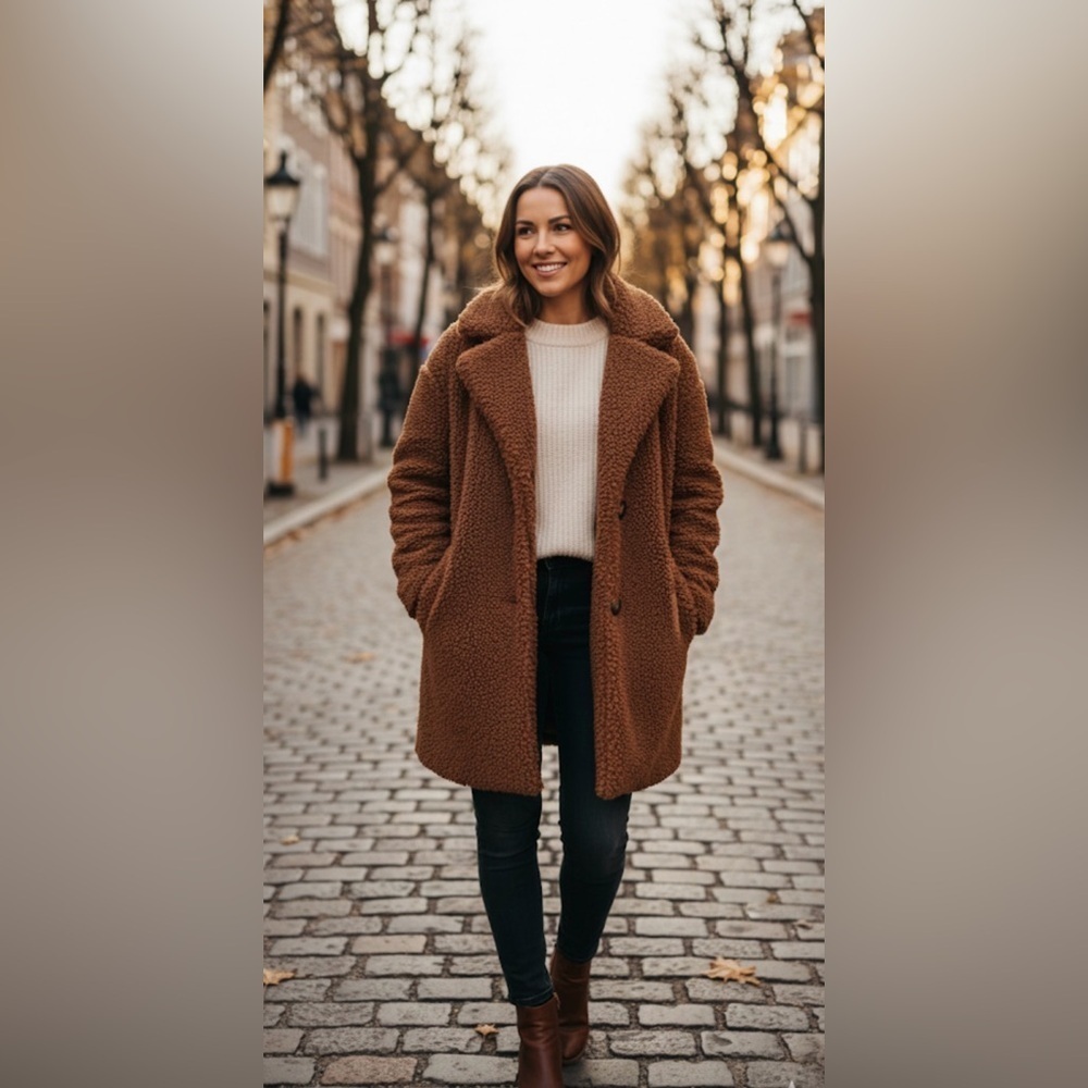 C&C California Brown Teddy Coat